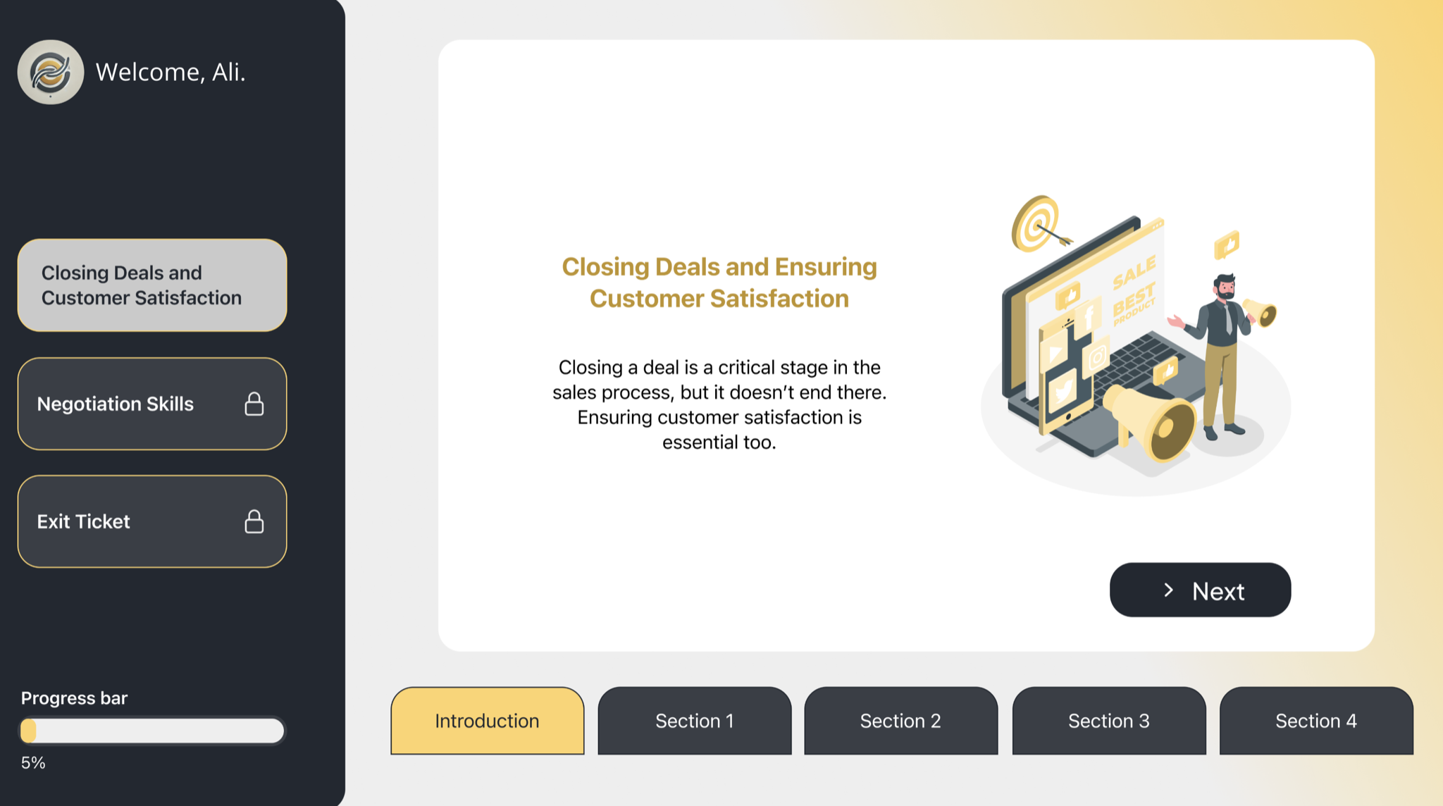 Screenshot from Sales Excellence